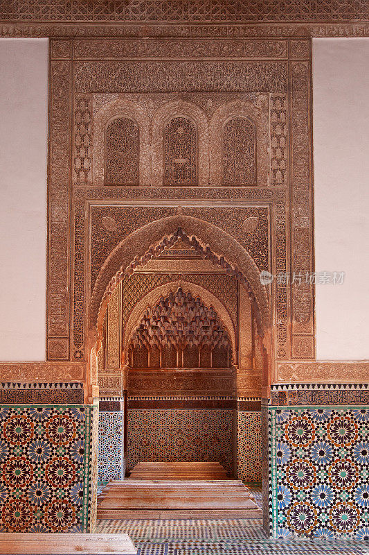 摩洛哥马拉喀什的Ali Ben Youssef Madrassa。